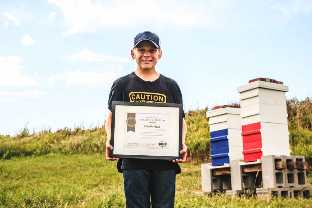 Tucker Olsen, 11-year-old beekeeper