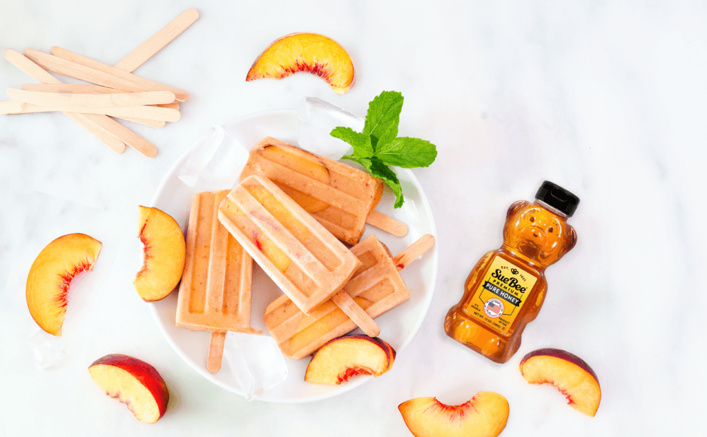 Creamy Peach and Honey Popsicles - Sioux Honey Association Co-Op