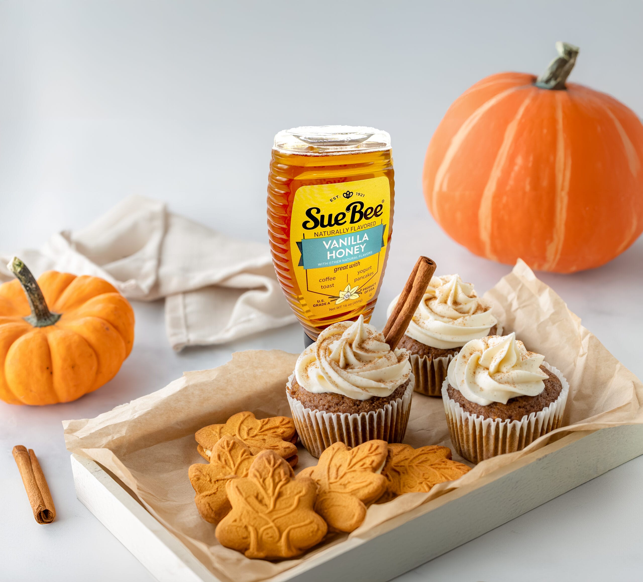 Pumpkin Muffin with Pumpkin Spice Honey Buttercream Frosting - Sioux Honey Association Co-Op